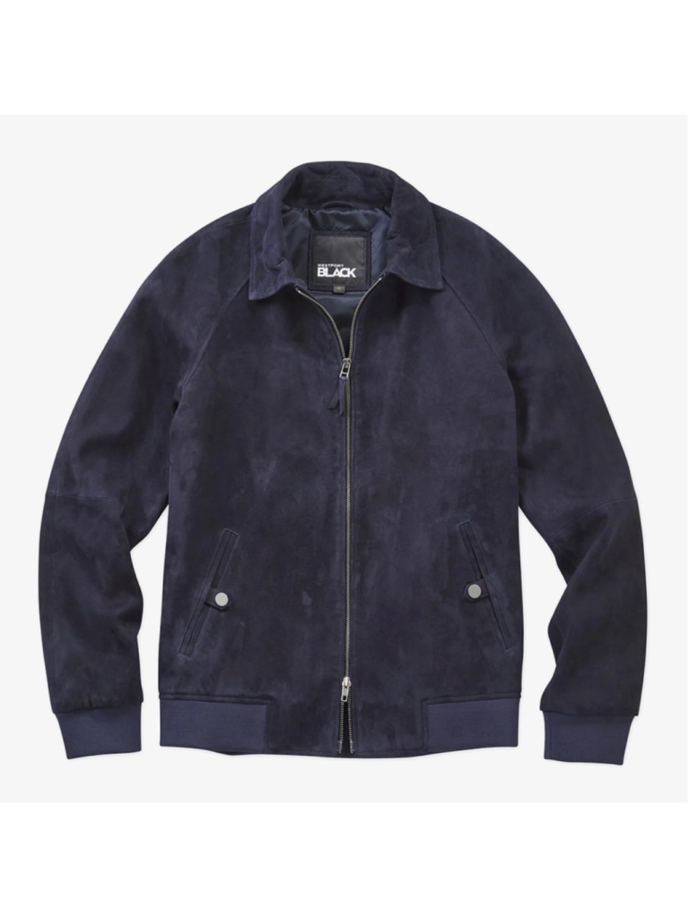 Westport Blue Goat Suede Bomber Jacket 2X